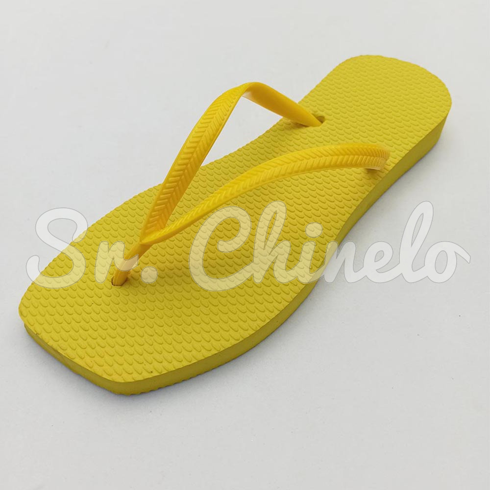 Chinelo Slim Square, Sr.Chinelo, 100% Borracha, Amarelo Solar