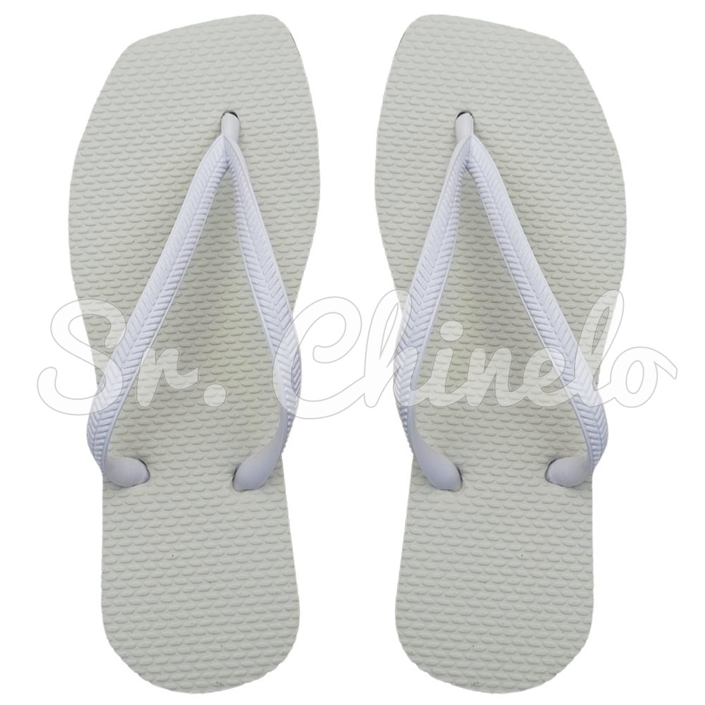 Chinelo Slim Square, Sr.Chinelo, 100% Borracha, Branco