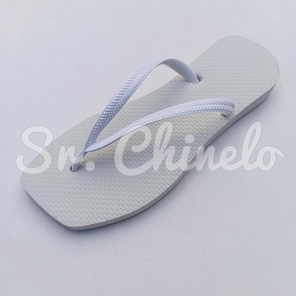 Chinelo Slim Square, Sr.Chinelo, 100% Borracha, Branco