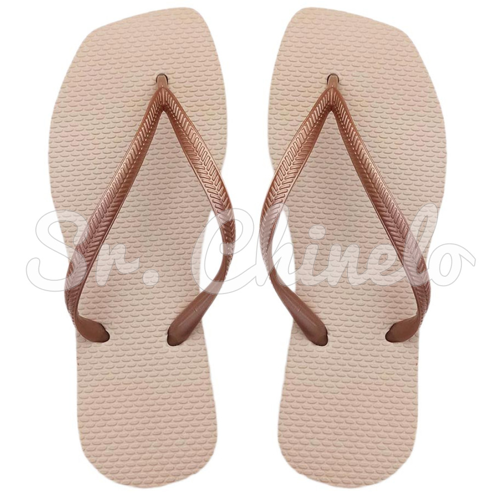 Chinelo Slim Square, Sr.Chinelo, 100% Borracha, Areia