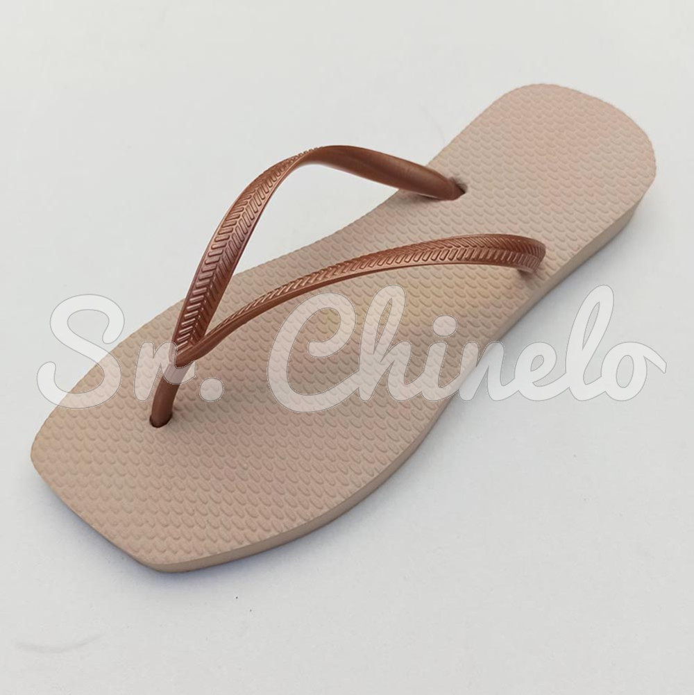 Chinelo Slim Square, Sr.Chinelo, 100% Borracha, Areia