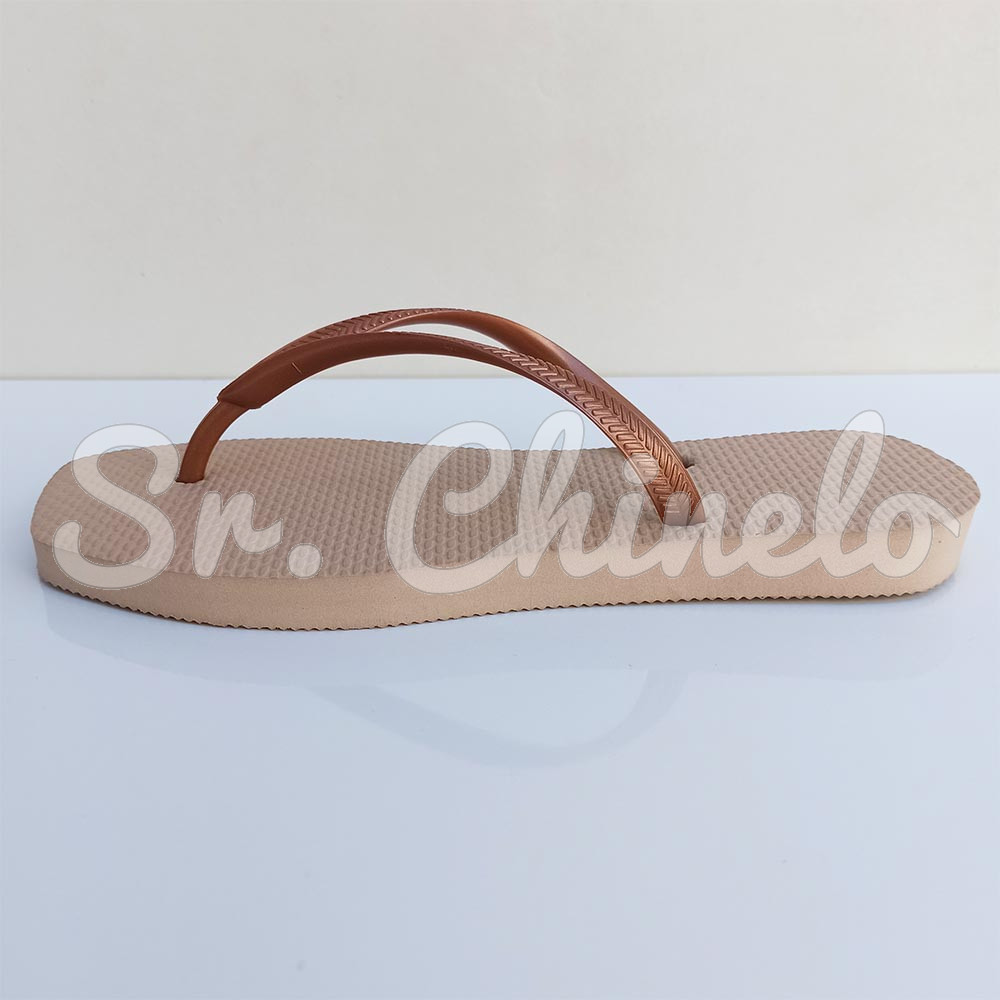 Chinelo Slim Square, Sr.Chinelo, 100% Borracha, Areia