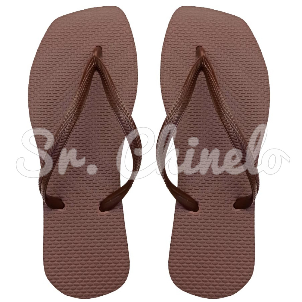 Chinelo Slim Square, Sr.Chinelo, 100% Borracha, Marrom Cacau