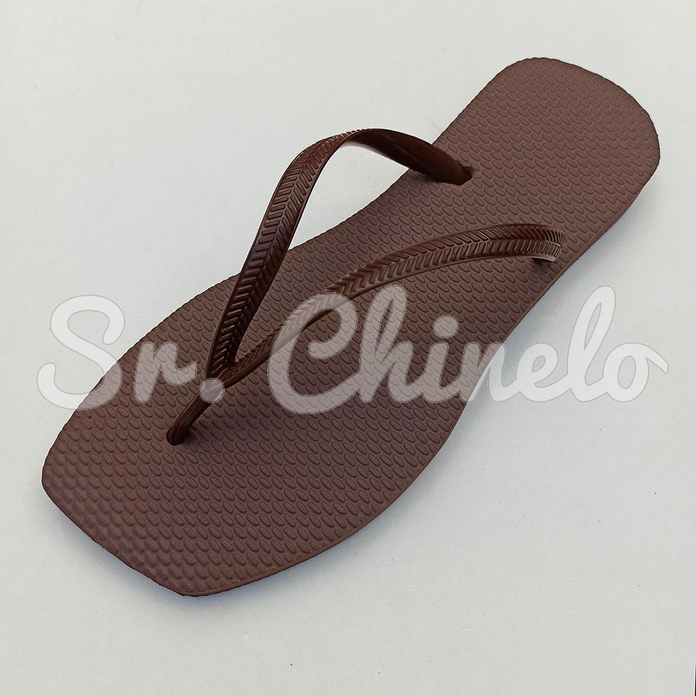 Chinelo Slim Square, Sr.Chinelo, 100% Borracha, Marrom Cacau