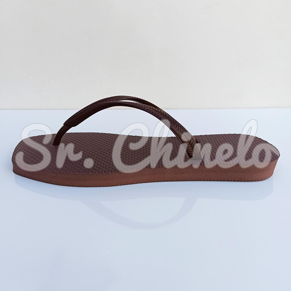 Chinelo Slim Square, Sr.Chinelo, 100% Borracha, Marrom Cacau