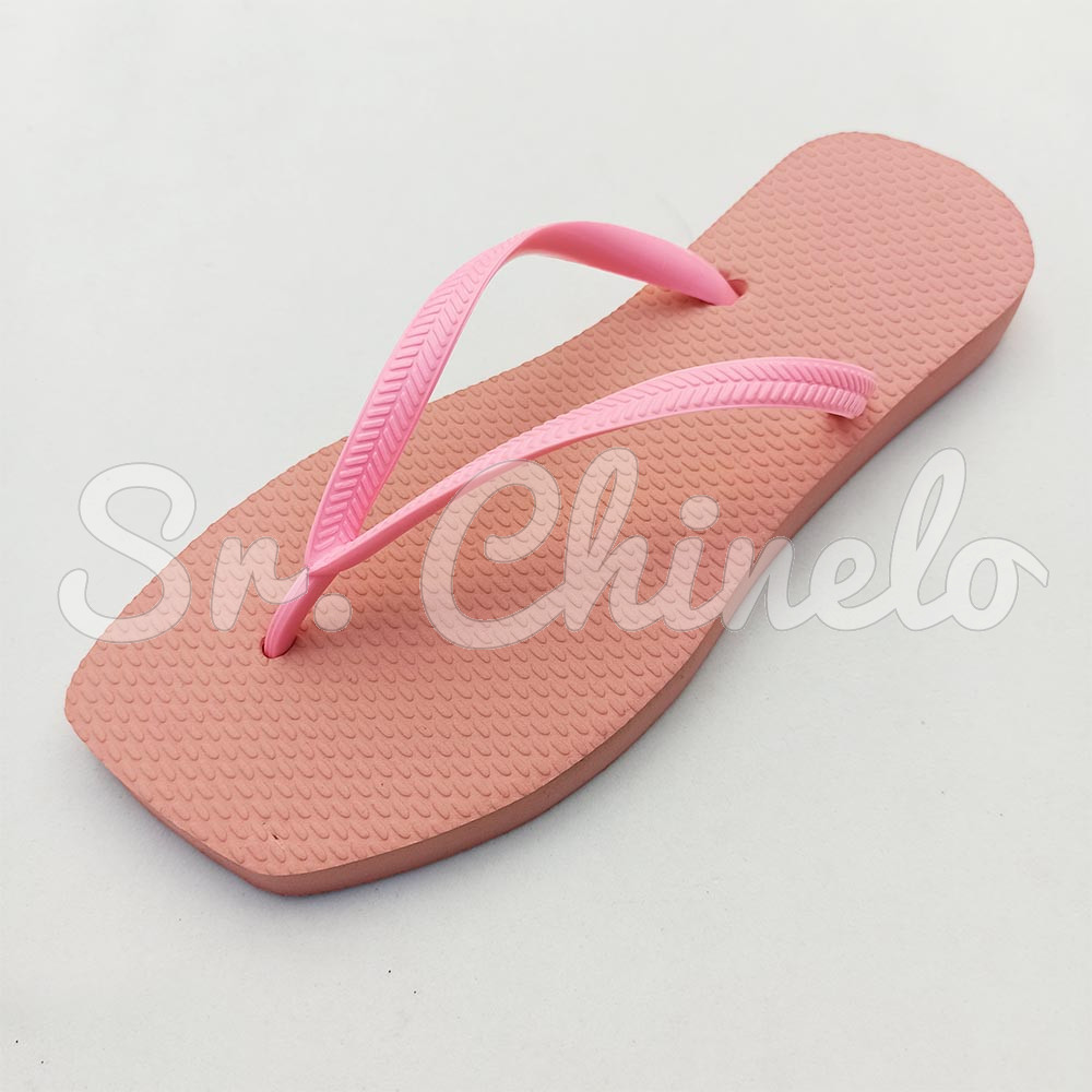Chinelo Slim Square, Sr.Chinelo, 100% Borracha, Rosa Glacê