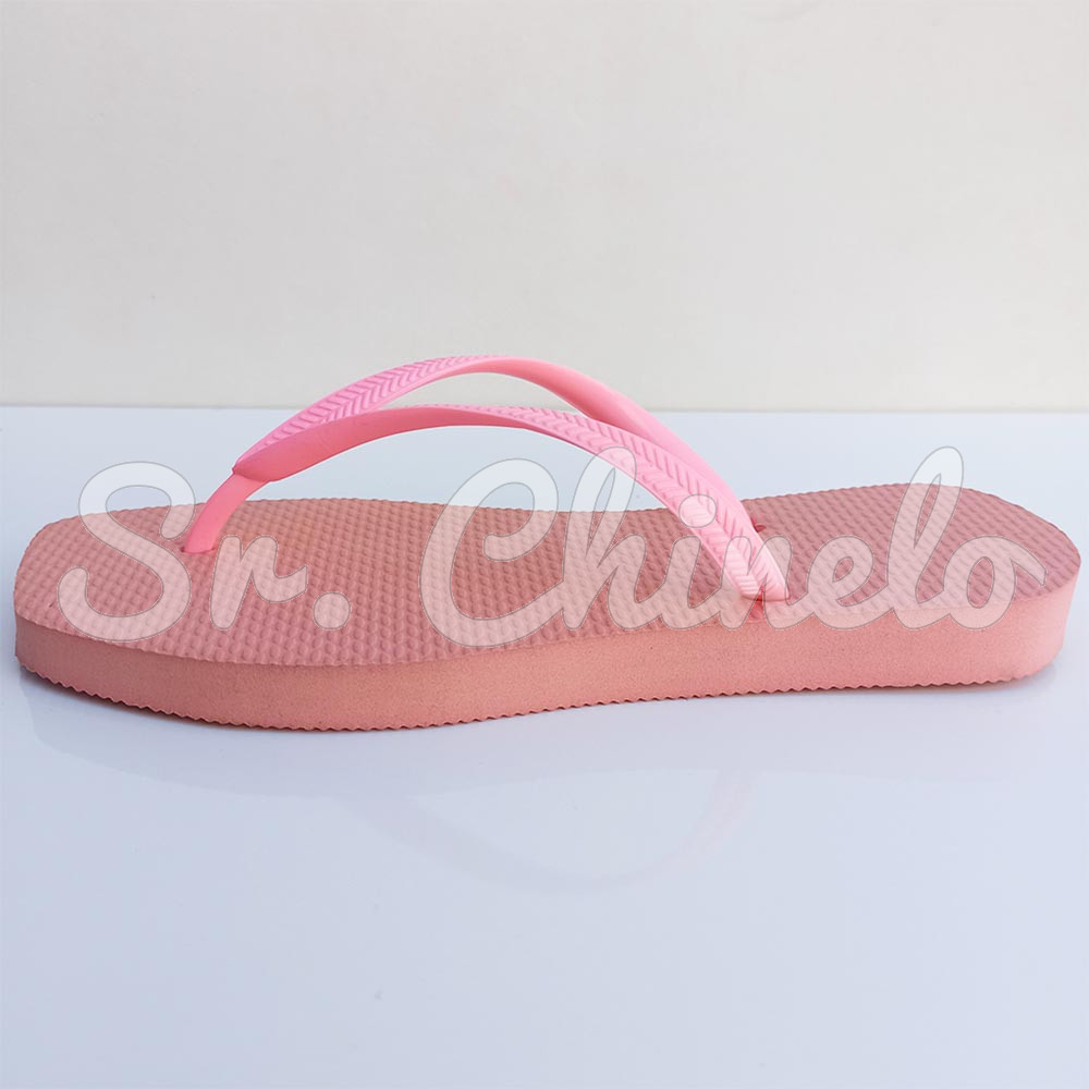 Chinelo Slim Square, Sr.Chinelo, 100% Borracha, Rosa Glacê
