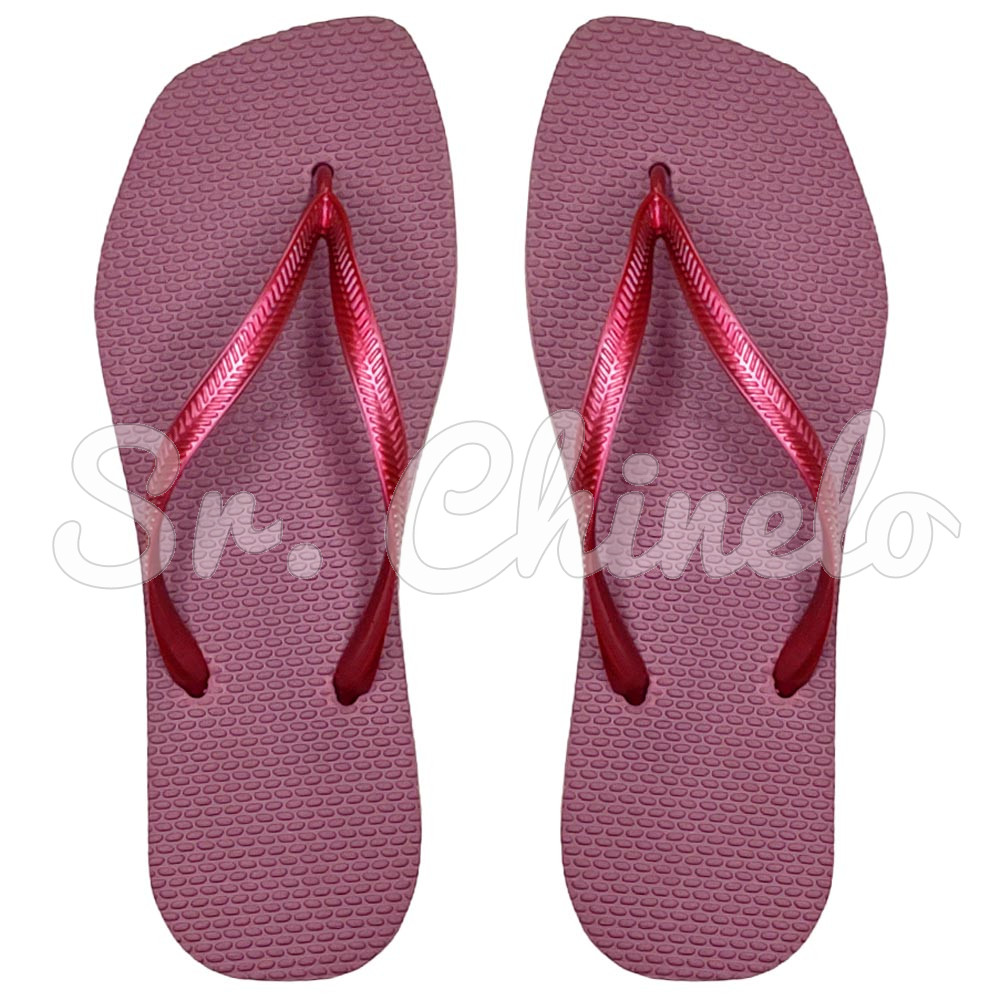 Chinelo Slim Square, Sr.Chinelo, 100% Borracha, Vinho Marsala