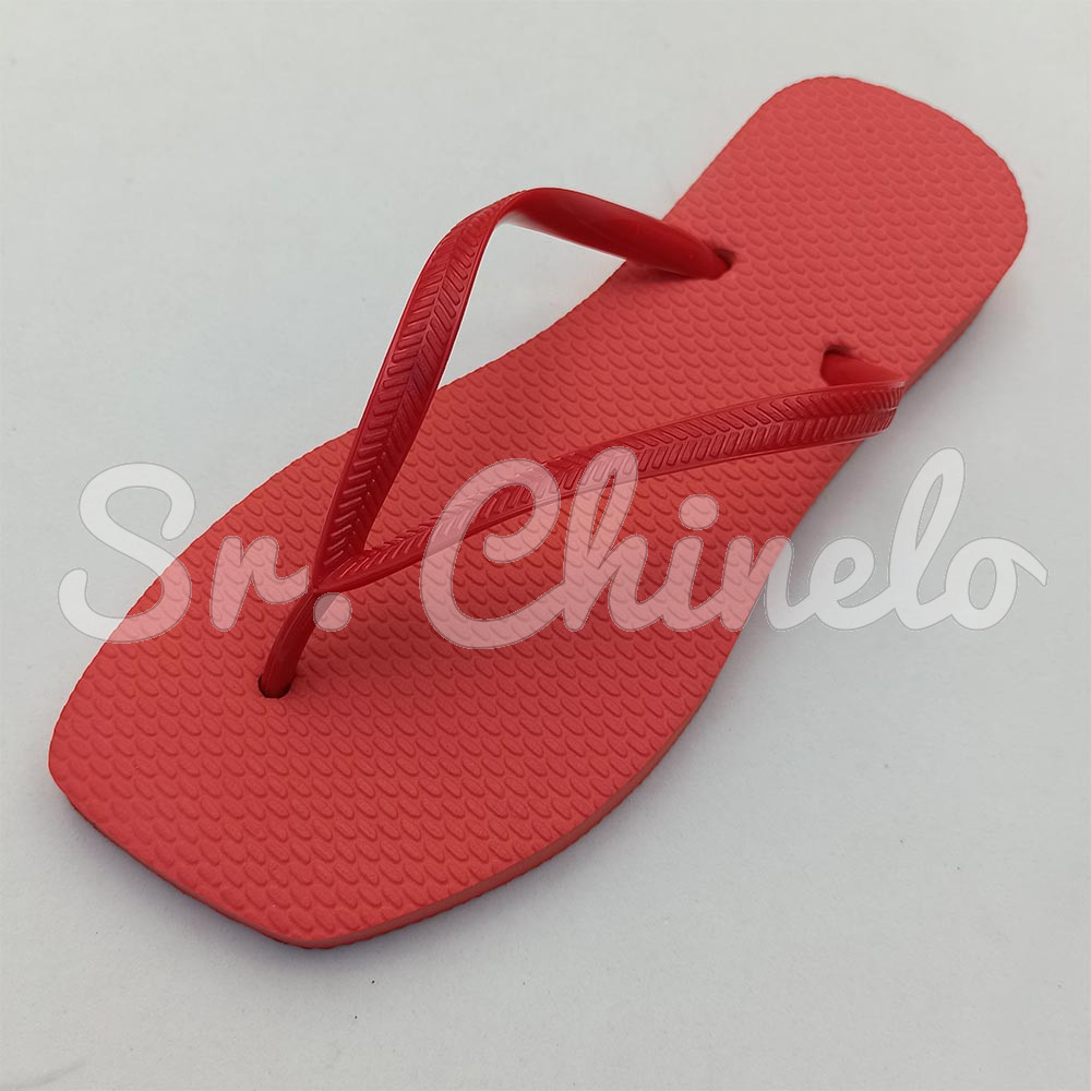 Chinelo Slim Square, Sr.Chinelo, 100% Borracha, Vermelho Coral