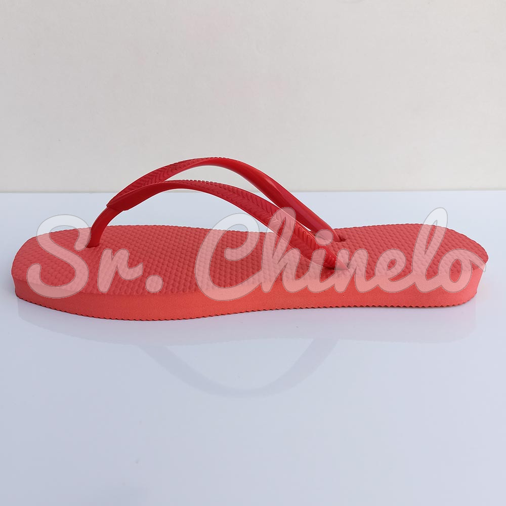 Chinelo Slim Square, Sr.Chinelo, 100% Borracha, Vermelho Coral