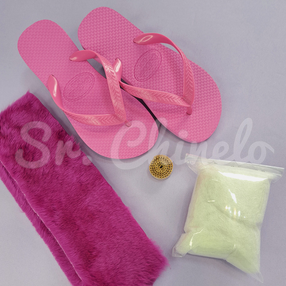 Kit Chinelufa Tiras Encapadas, Pink