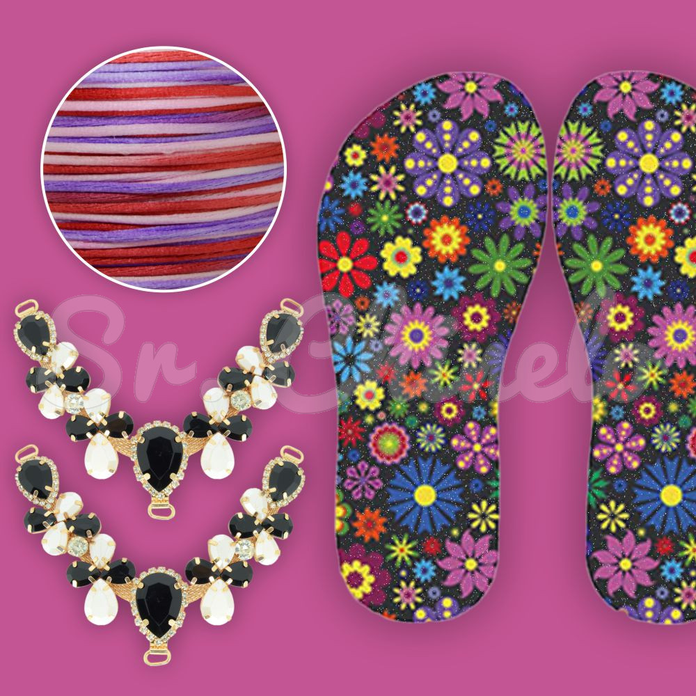 Lonita Floral com Cabedal Melissa Perolado e Preto