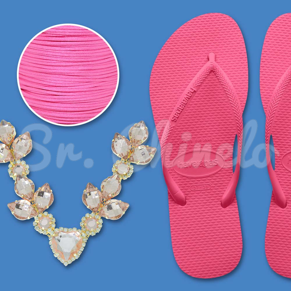 Cabedal Elis Rose e Havaianas Ciber Pink
