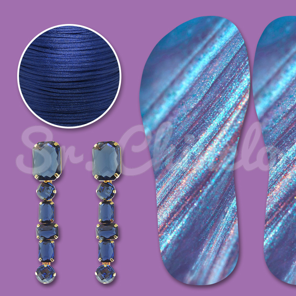 Lonita Degradê com Cabedal Renata Azul Marinho