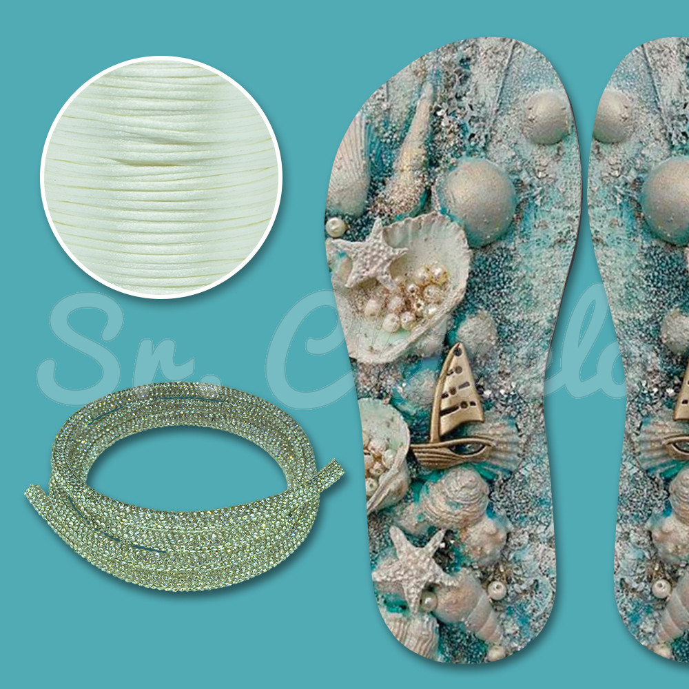 Lonita Conchas e Tubo de Strass Cristal