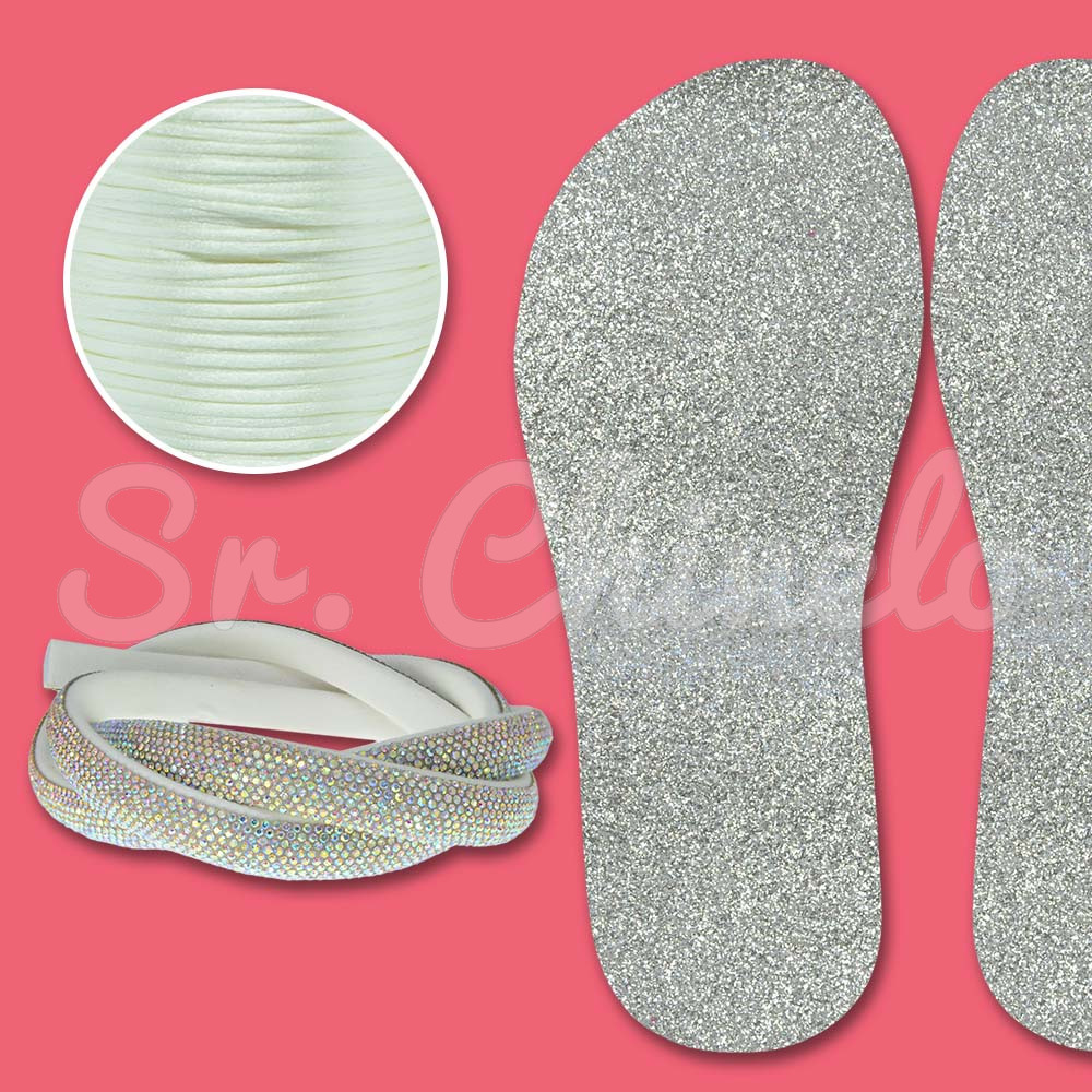 Lonita Glitter Prata e Tubo de Strass Furtacor
