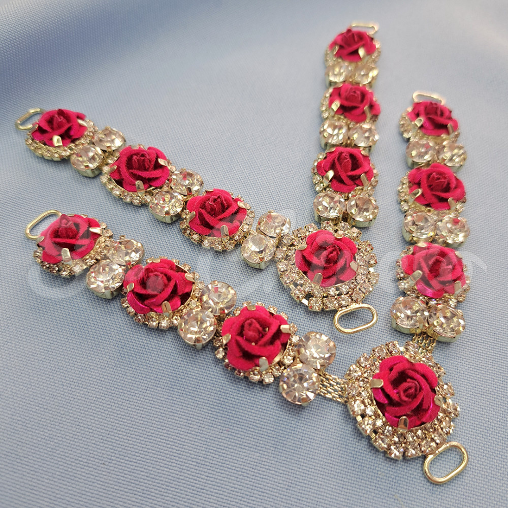 Cabedal Rosali, Passante, Flores de Veludo, Rosa