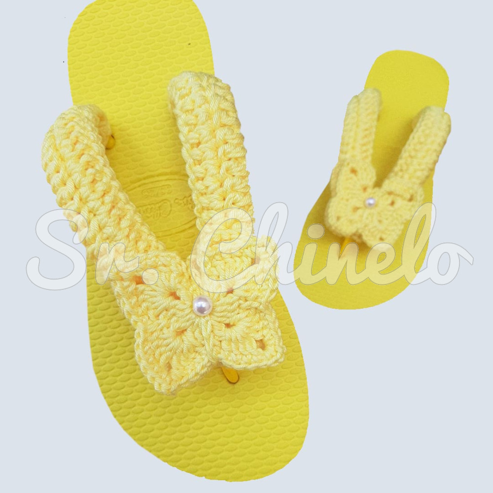 Chinelo Borboleta Crochê - Tatiana Saturnino