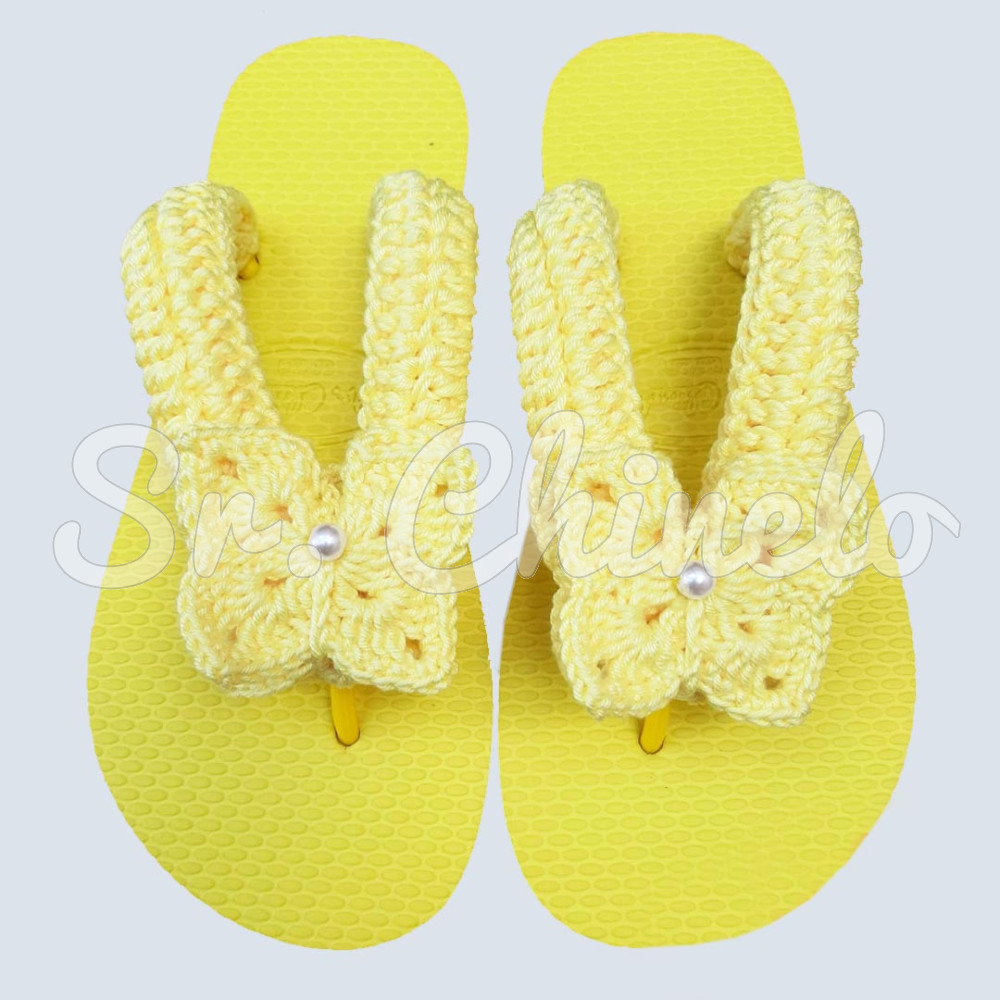 Chinelo Borboleta Crochê - Tatiana Saturnino