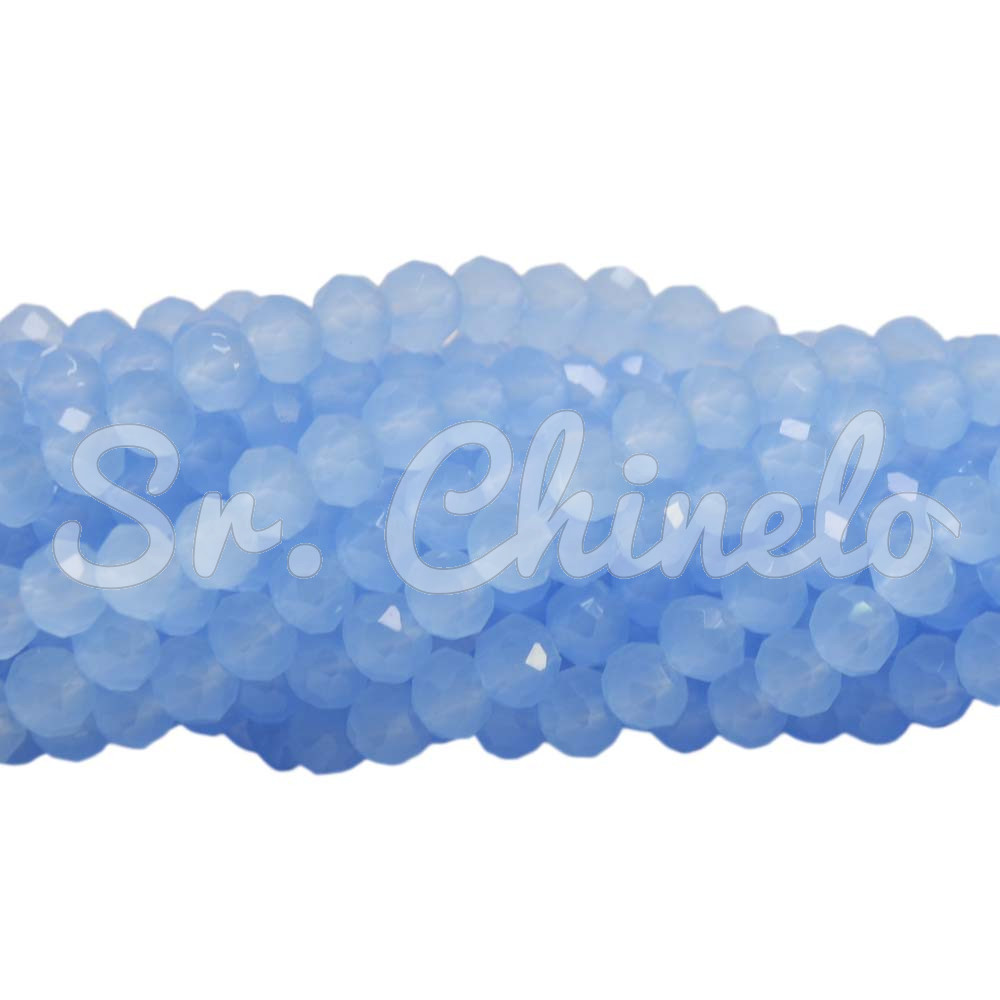 Cristal de Vidro, Rondel, 04mm, Azul Candy