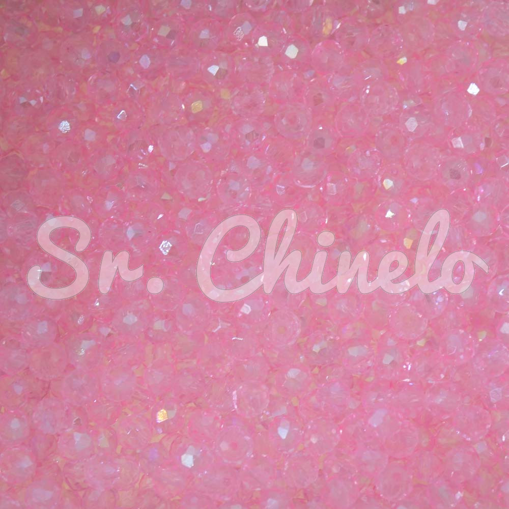 Cristal de Vidro, Rondel, 04mm, Rosa Transparente Furtacor