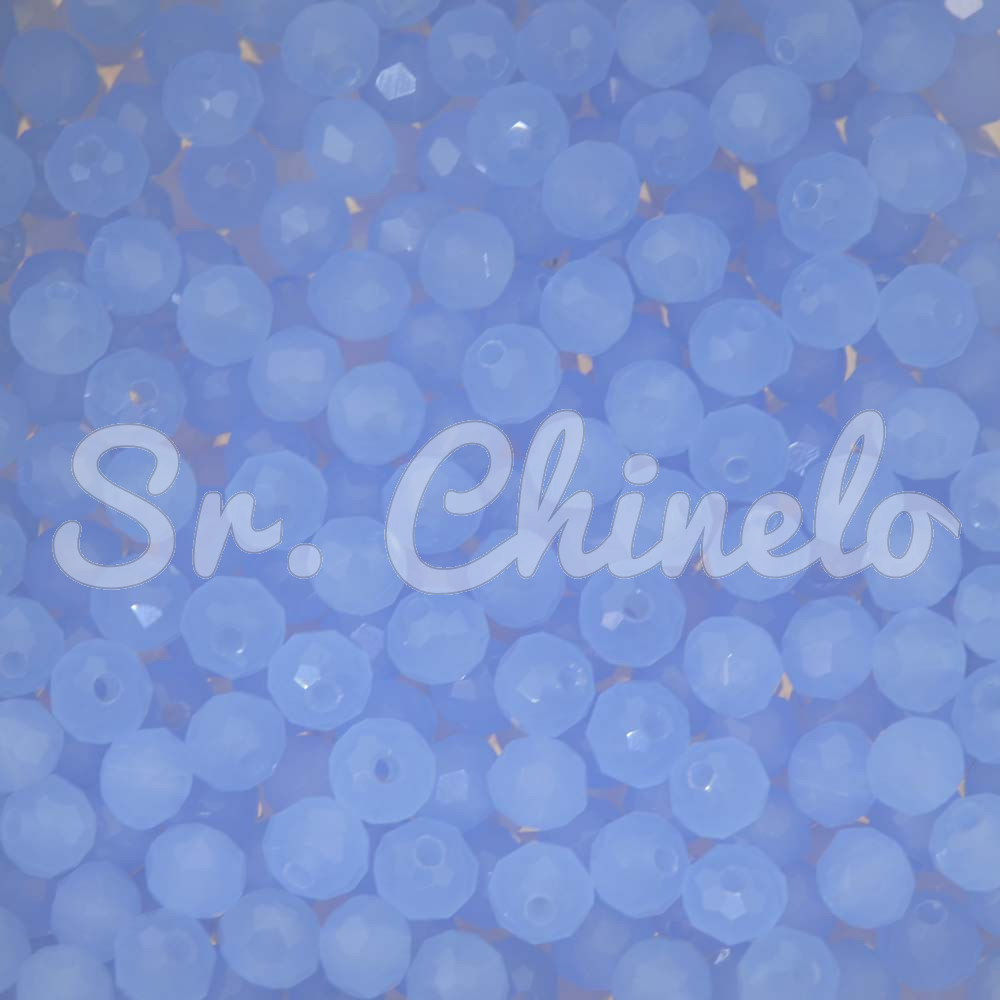 Cristal de Vidro, Rondel, 06mm, Azul Candy