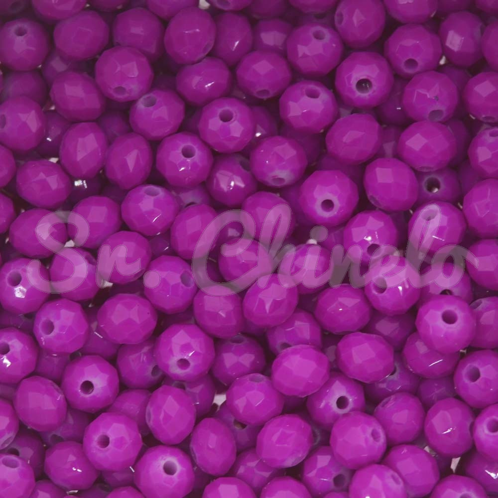 Cristal de Vidro, Rondel, 06mm, Rosa Pink