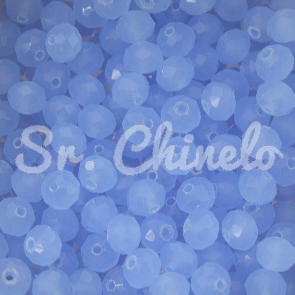 Cristal de Vidro, Rondel, 08mm, Azul Candy