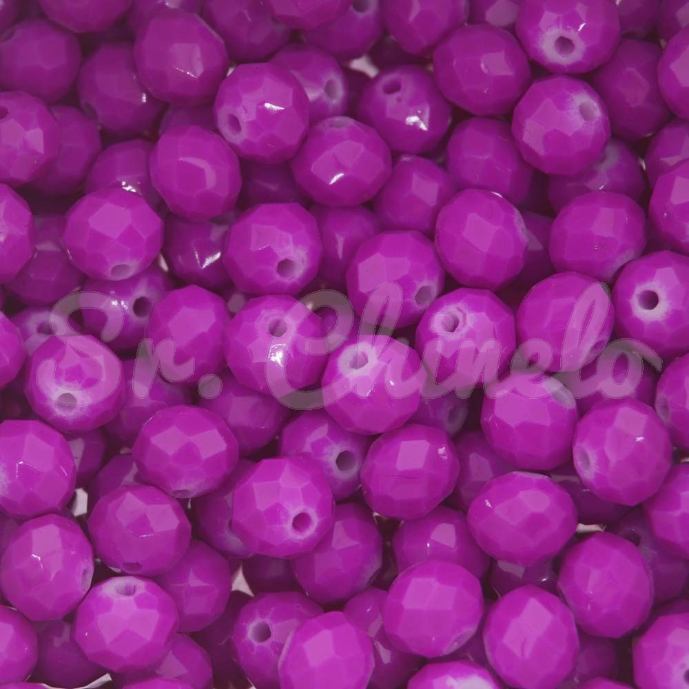 Cristal de Vidro, Rondel, 08mm, Rosa Pink