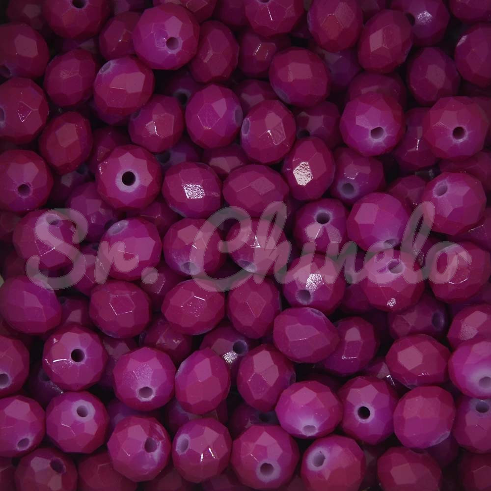 Cristal de Vidro, Rondel, 08mm, Pink Escuro