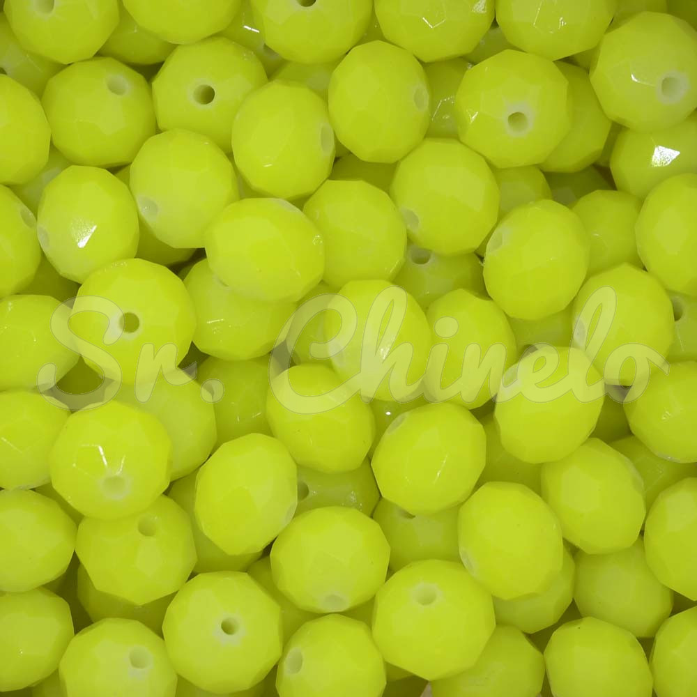 Cristal de Vidro, Rondel, 10mm, Amarelo Limão