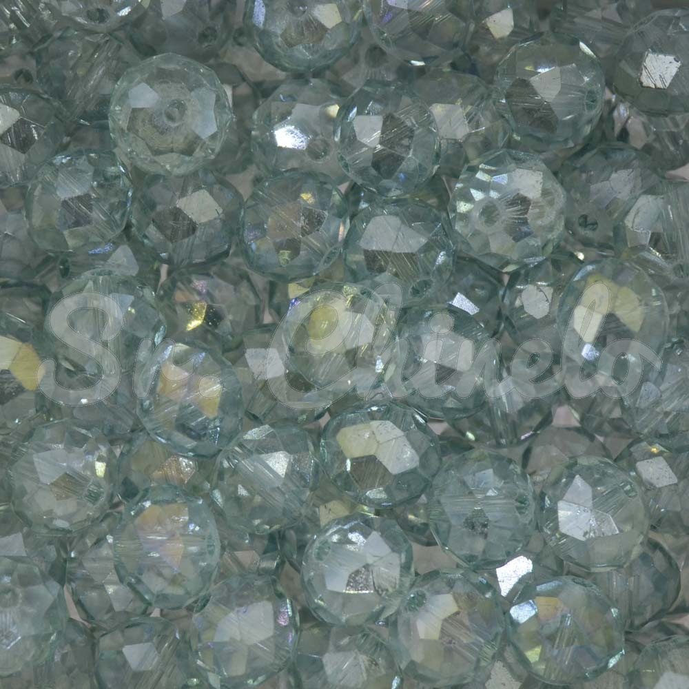 Cristal de Vidro, Rondel, 10mm, Tiffany Transparente Furtacor