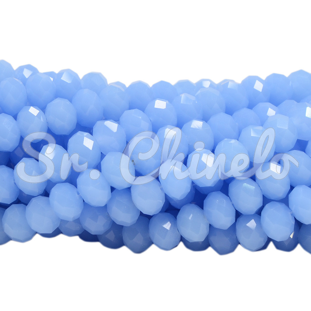 Cristal de Vidro, Rondel, 10mm, Azul Candy