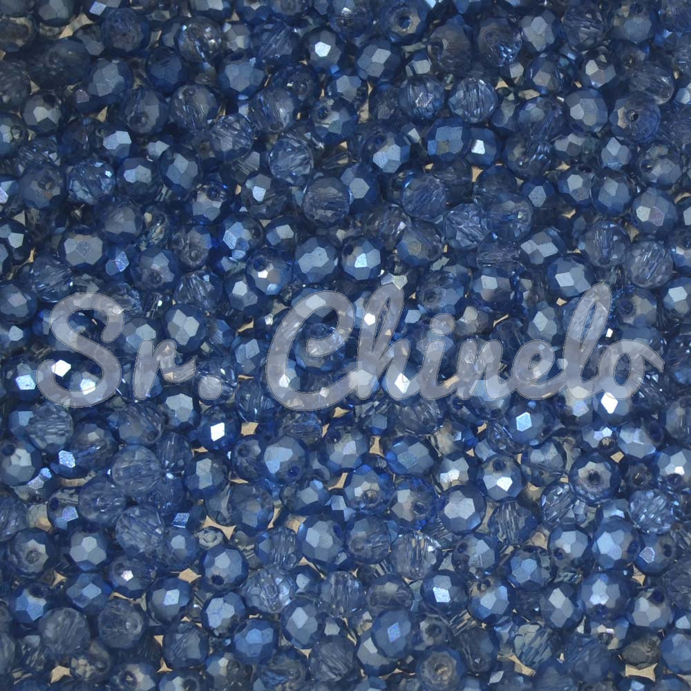 Cristal de Vidro, 04mm, Mesclado Metalizado/Transparente Azul Acinzentado