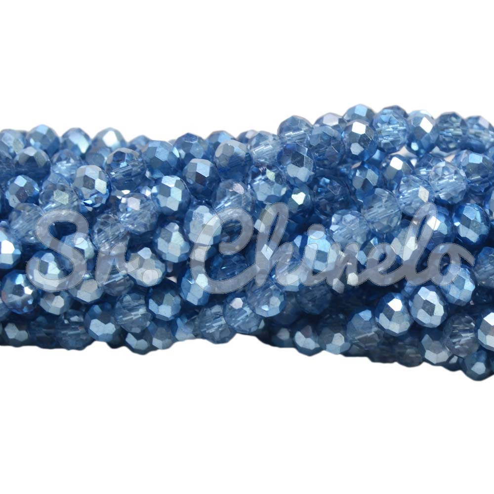 Cristal de Vidro, 04mm, Mesclado Metalizado/Transparente Azul Acinzentado