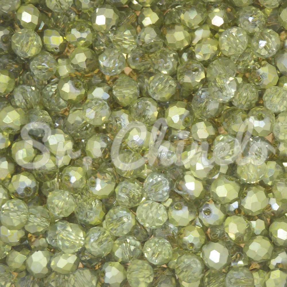 Cristal de Vidro, 06mm, Mesclado Metalizado/Transparente Verde Pistache