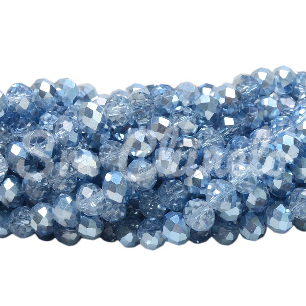 Cristal de Vidro, 10mm, Mesclado Metalizado/Transparente Azul Acinzentado