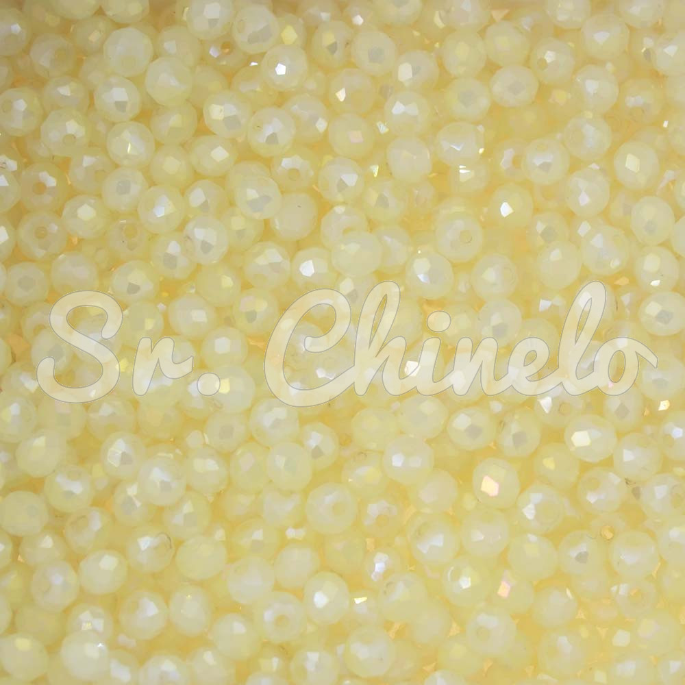 Cristal de Vidro, 04mm, Perolado Creme