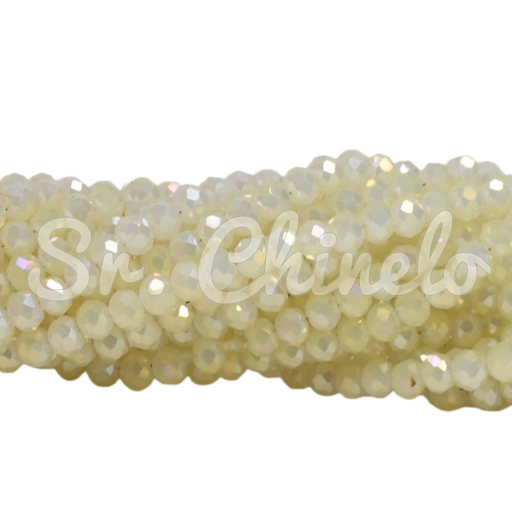 Cristal de Vidro, 04mm, Perolado Creme