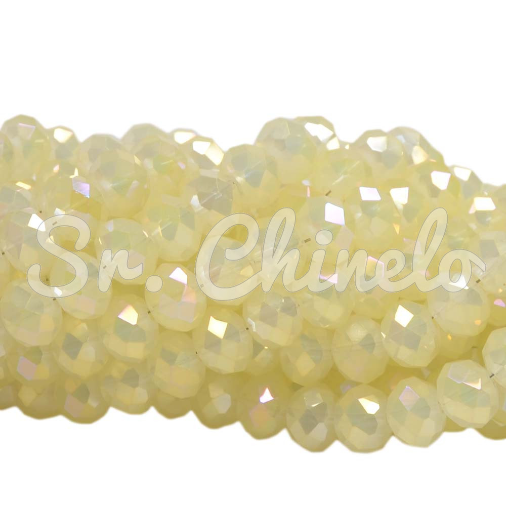 Cristal de Vidro, 10mm, Perolado Creme