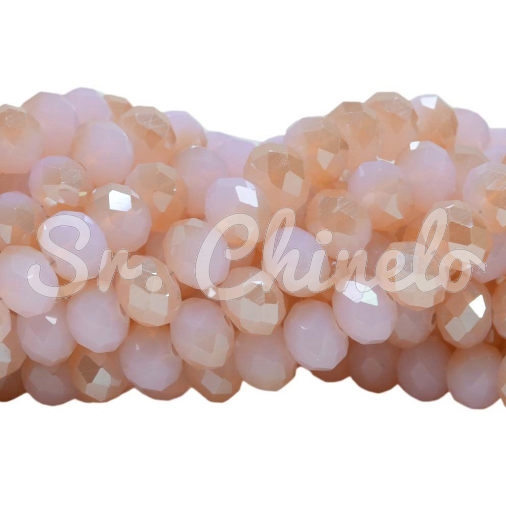 Cristal de Vidro, 10mm, Mesclado Perolado Rosa Claro