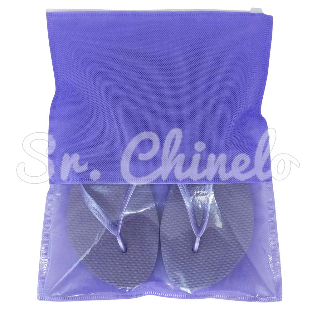 Saquinho de TNT com Fecho Zip, 24cm x 30cm, Lilás