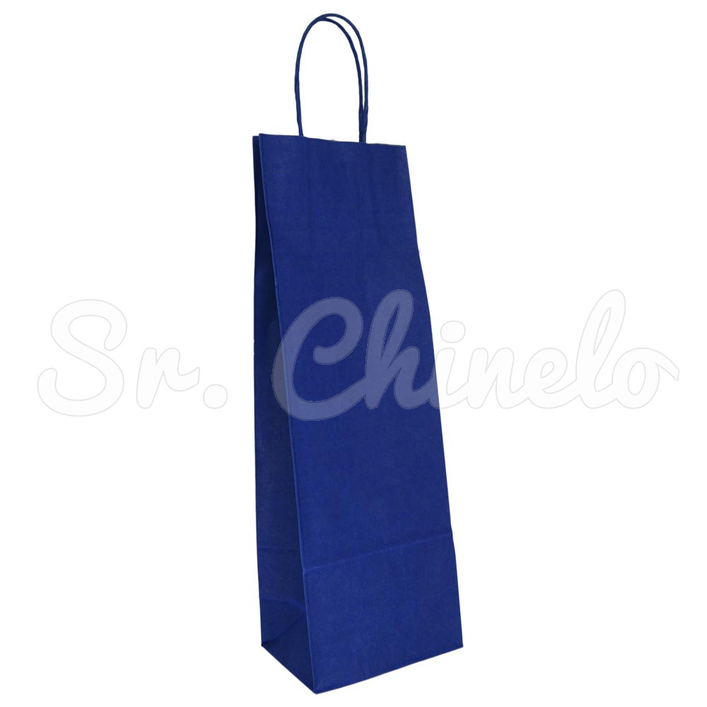 Sacola, 12cm x 36cm, Marinho