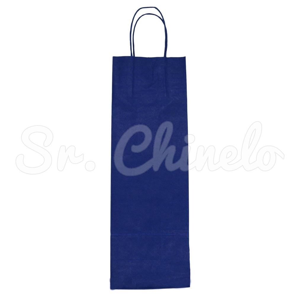 Sacola, 12cm x 36cm, Marinho