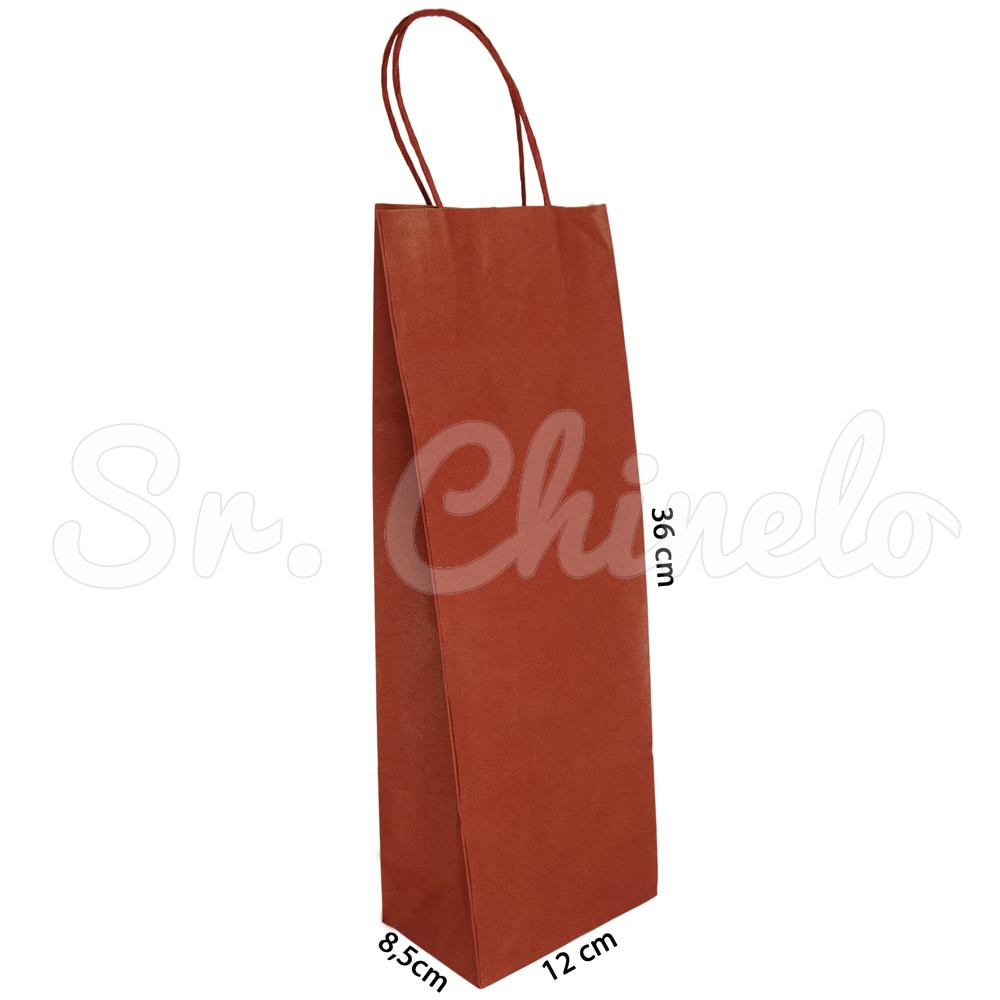 Sacola, 12cm x 36cm, Vermelho