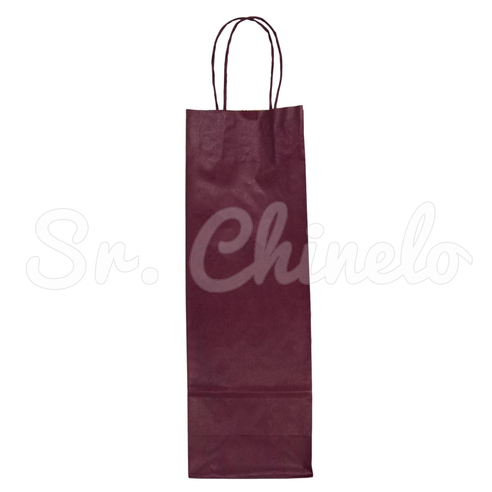 Sacola, 12cm x 36cm, Vinho