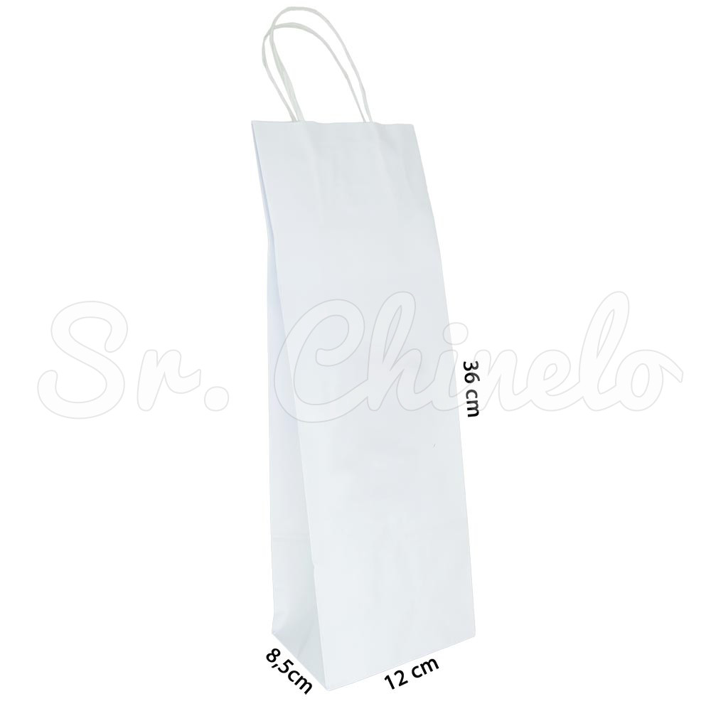 Sacola, 12cm x 36cm, Branco