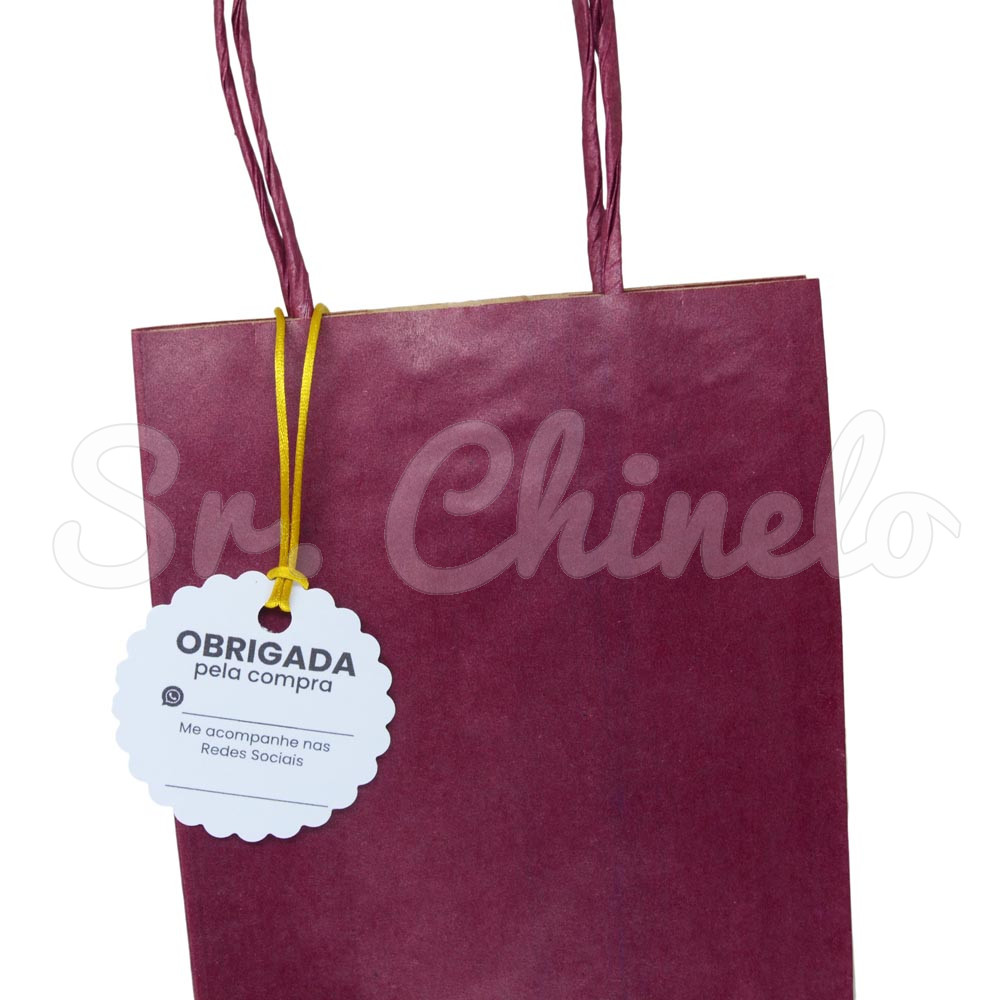 Tag Obrigada pela Compra, 5cm, Branco