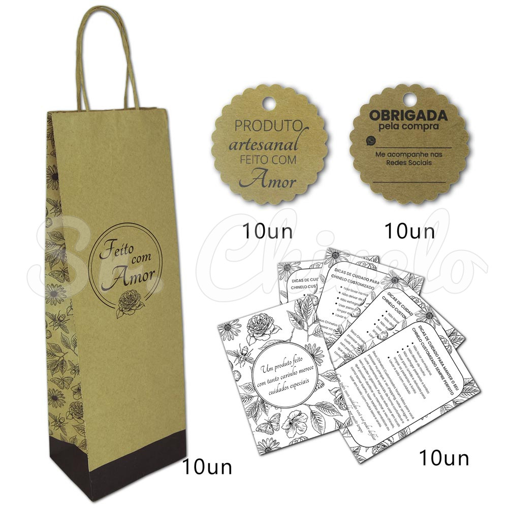 Kit Embalagens, Produto Artesanal, Kraft