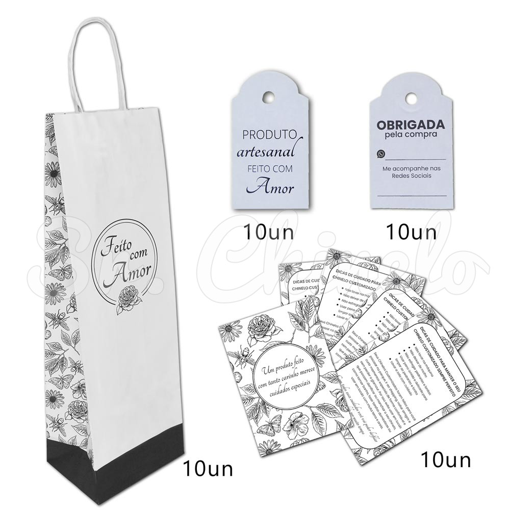 Kit Embalagens, Produto Artesanal, Branco